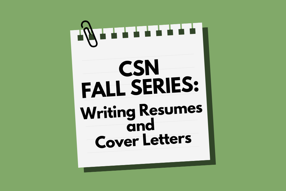 Writing Resumes and Cover Letters - CSN Events Banners Aspect Ratio 3 2 1 