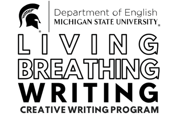 White background with black text, "Living Breathing Writing Creative Writing Program."